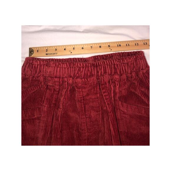 Lagenlook Corduroy Skirt Size S/M Slouchy Asymmetrical Midi Elastic Waist Fall - Picture 6 of 8